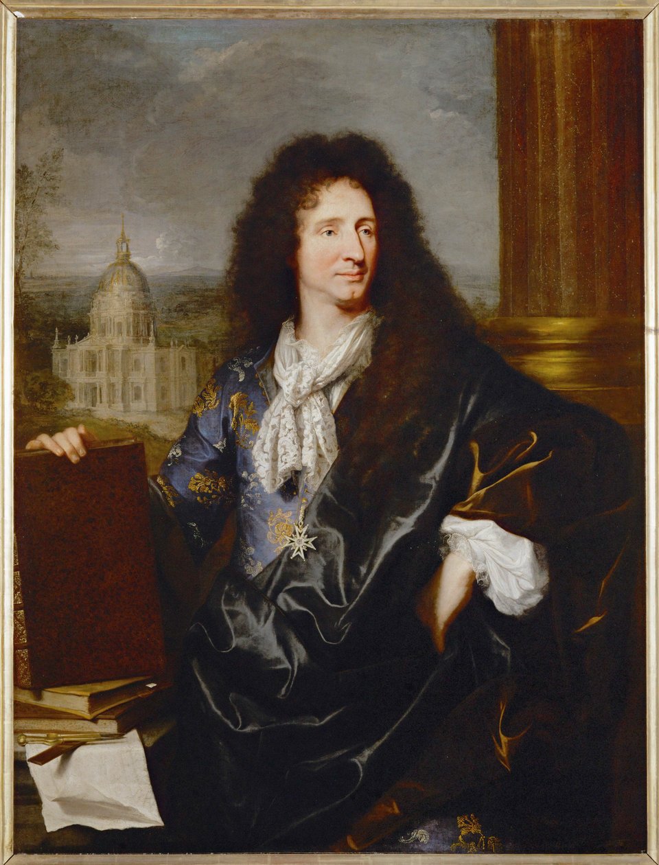 Jules Hardouin-Mansart, a királyi épületek első építésze és felügyelője, festett 1685 ... alkotó: Hyacinthe Francois Rigaud