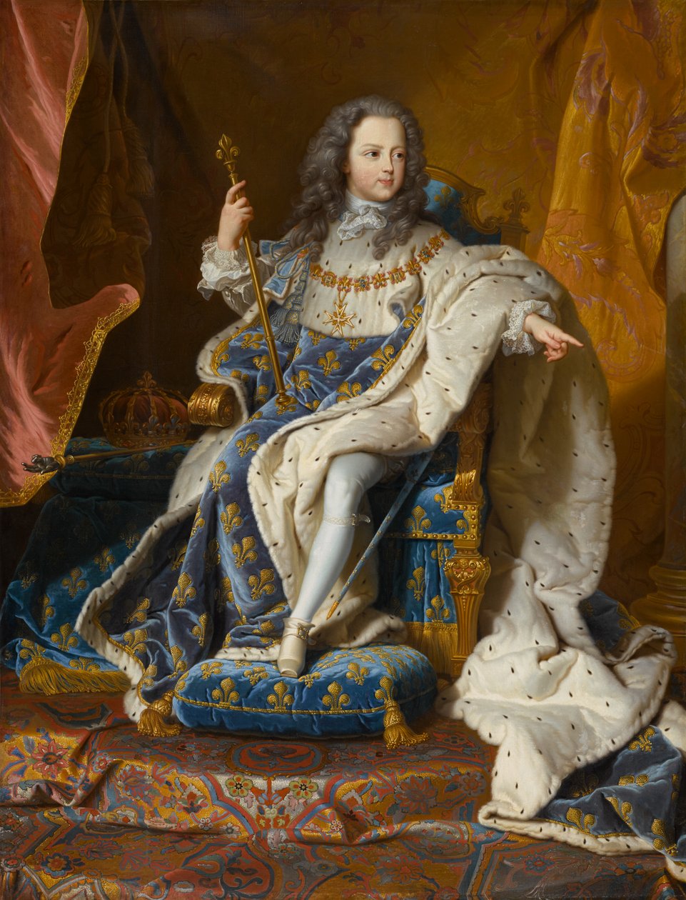 XV. Lajos (1710-1774), 1715-1717 körül (olaj, vászon) alkotó: Hyacinthe Francois Rigaud
