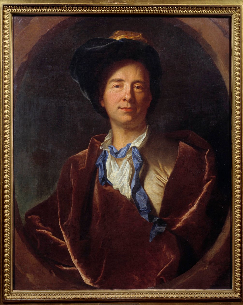 Bernard Le Bouyer (Le Bovier) de Fontenelle (1657-1757) francia író portréja Hyacinthe Rigaud festménye (1659-1743) 1713 V. 0,79x0,63 m Montpellier, Fabre Múzeum - Bernard Le Bouyer (Le Bovier) de Fontenelle (1657-1757) francia író portréja. alkotó: Hyacinthe Francois Rigaud