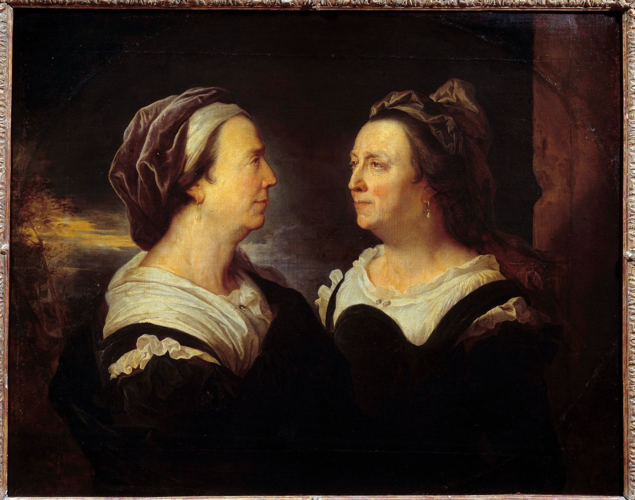 Rigaud asszony anyja portréja két különböző attitűdben. Egy nő kettős portréja profilban (bal és jobb). Hyacinthe Rigaud (1659-1743) festménye 1695 V. 0,83x1,03 m alkotó: Hyacinthe Francois Rigaud
