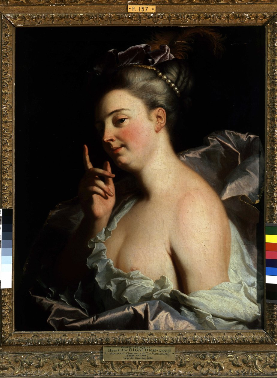 Egy ismeretlen „fenyegetett” portréja (olaj, vászon) alkotó: Hyacinthe Francois Rigaud
