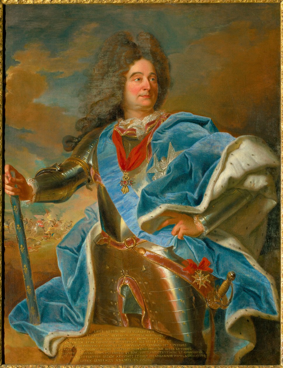 Villars marechal (1653-1734) portréja, még Franciaországé. Hyacinthe Rigaud festménye (1659-1743) XVIII. századi Chateau de Vaux le Viscount. alkotó: Hyacinthe Francois Rigaud