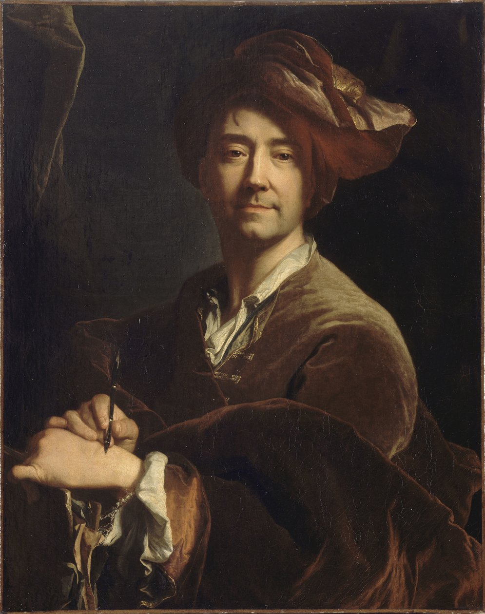 Önarckép Mechanikus ceruzával készült önarckép, 1711. alkotó: Hyacinthe François Honoré Rigaud