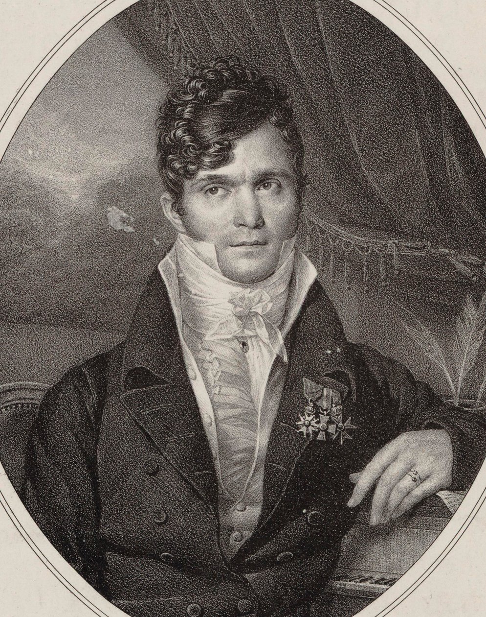 Gaspare Spontini karmester és zeneszerző portréja 1774-1851, 1824. alkotó: Hyacinthe Louis Victor Jean Baptiste Aubry