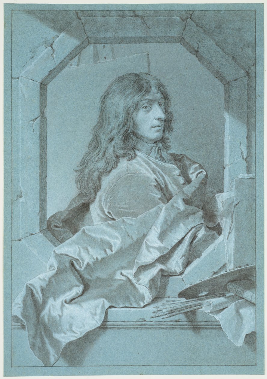 Sébastien Bourdon festőművész portréja alkotó: Hyacinthe Rigaud
