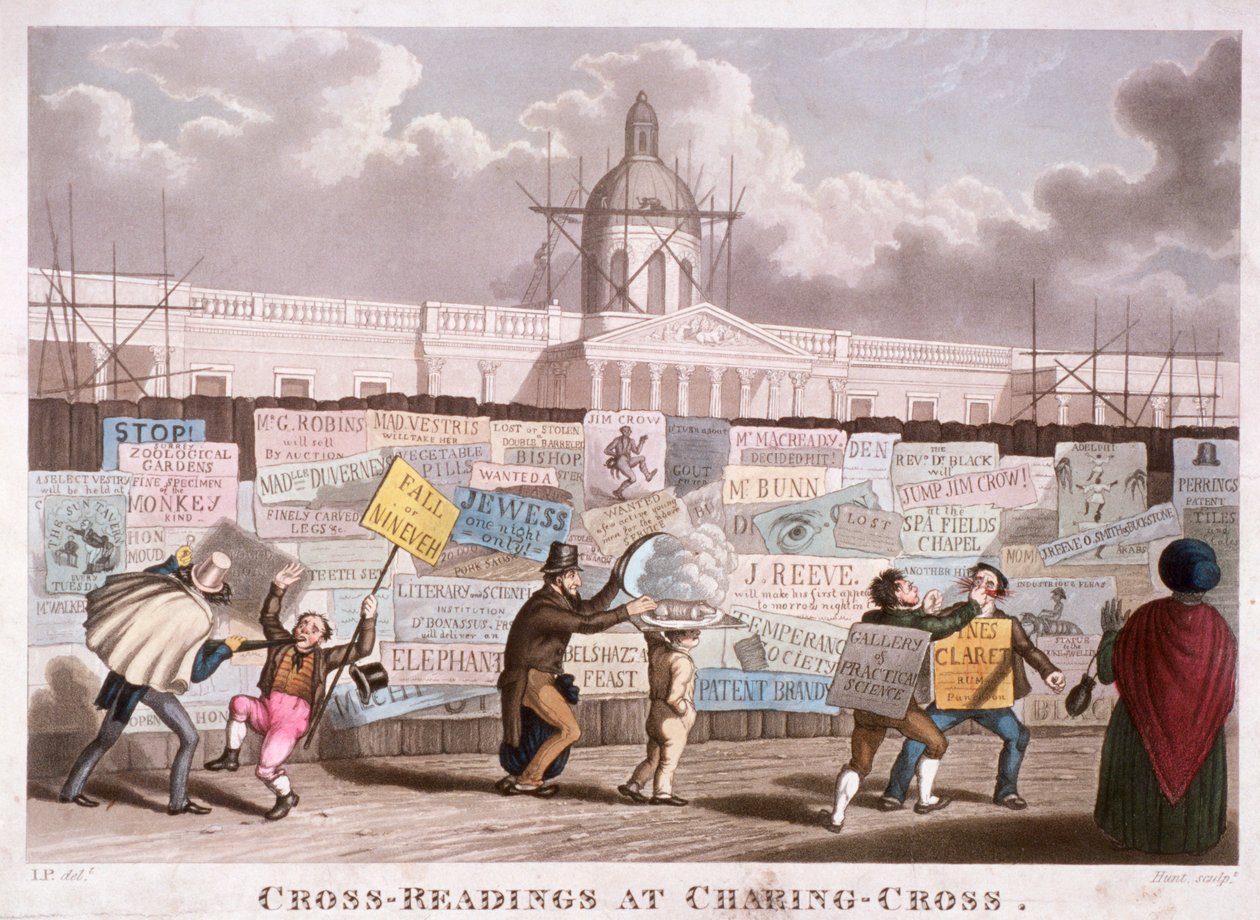 „Cross-readings at Charing-Cross”, London, 1835 alkotó: IP