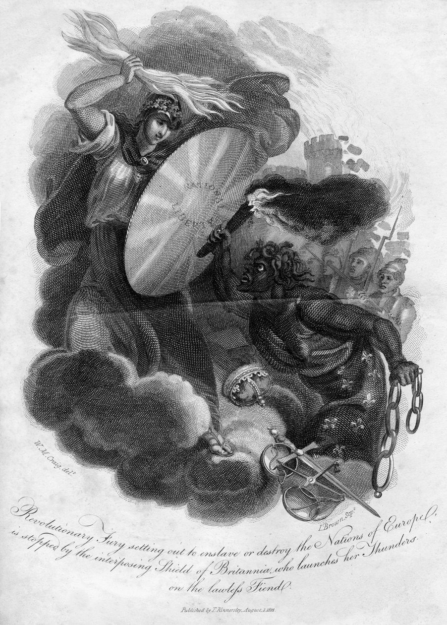 Forradalmi düh, amely Európa nemzeteinek rabszolgává tételét vagy elpusztítását tűzte ki célul, 1816. alkotó: I. Brown