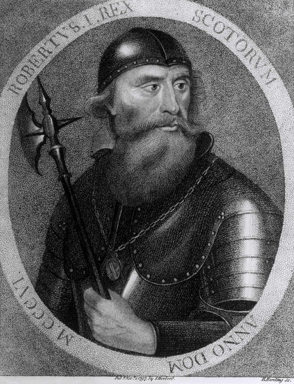 I. Róbert skót király (1274-1329) portréja, amelyet E. Harding vésett, 1797. november 1. alkotó: I Herbert