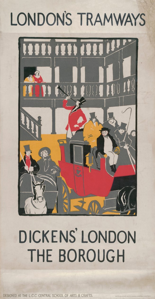„Dickens” London – The Borough, London Megyei Tanács LCC Tramways plakátja, 1923 alkotó: I Jephson