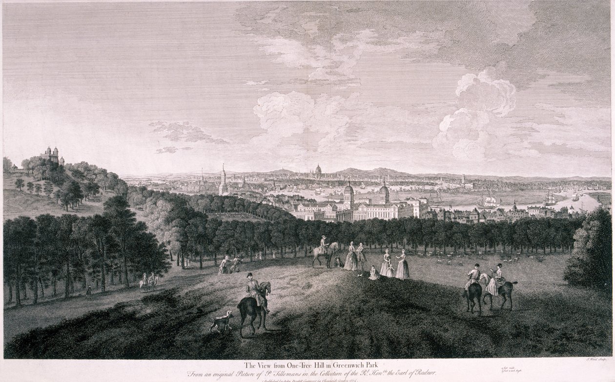 Kilátás a Greenwich Parkból, London, c1774 alkotó: I Wood