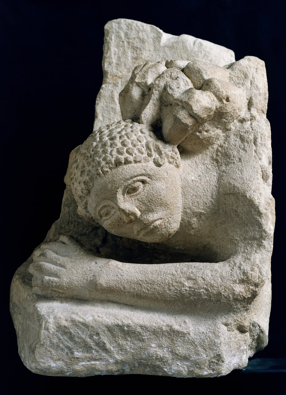 Férfit megtámadt egy oroszlán, töredék Osunából (Urso), Spanyolország alkotó: Iberian School