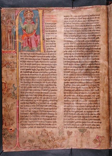 Isten, az Atya, a "Stjorn"-ból ("kormányzás") (vellum) alkotó: Icelandic School