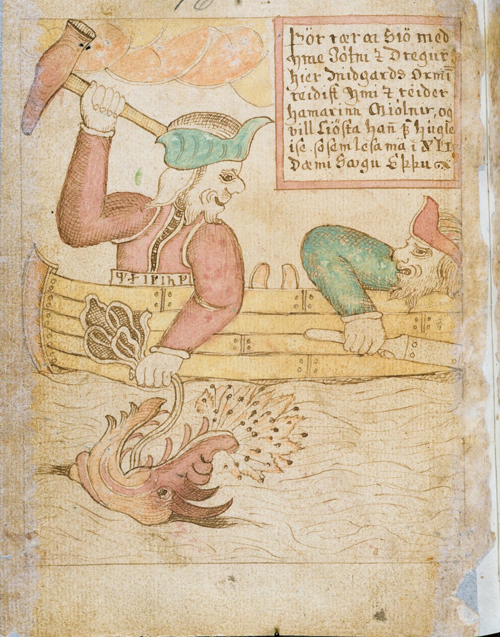 Thor elkapja a midgardi kígyót, a 