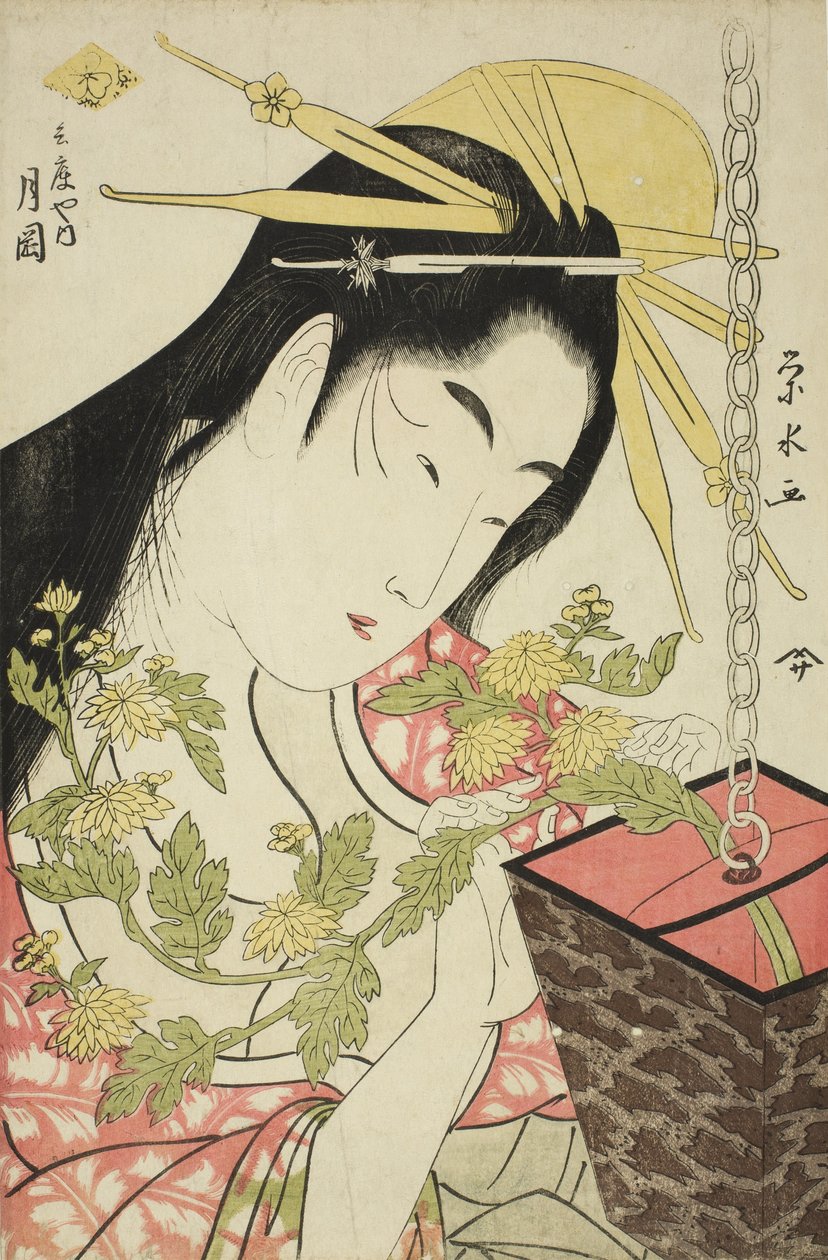 A hyogoyai Tsukioka udvarhölgye, 1797 körül alkotó: Ichirakutei Eisui