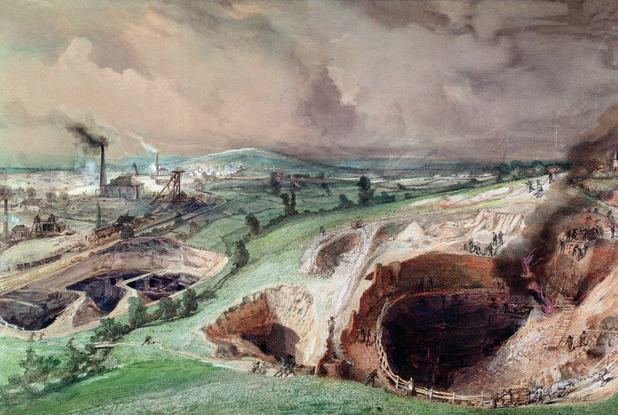 Külszíni bányák Blanzy-ban, Saone-et-Loire, 1857 alkotó: Ignace Francois Bonhomme