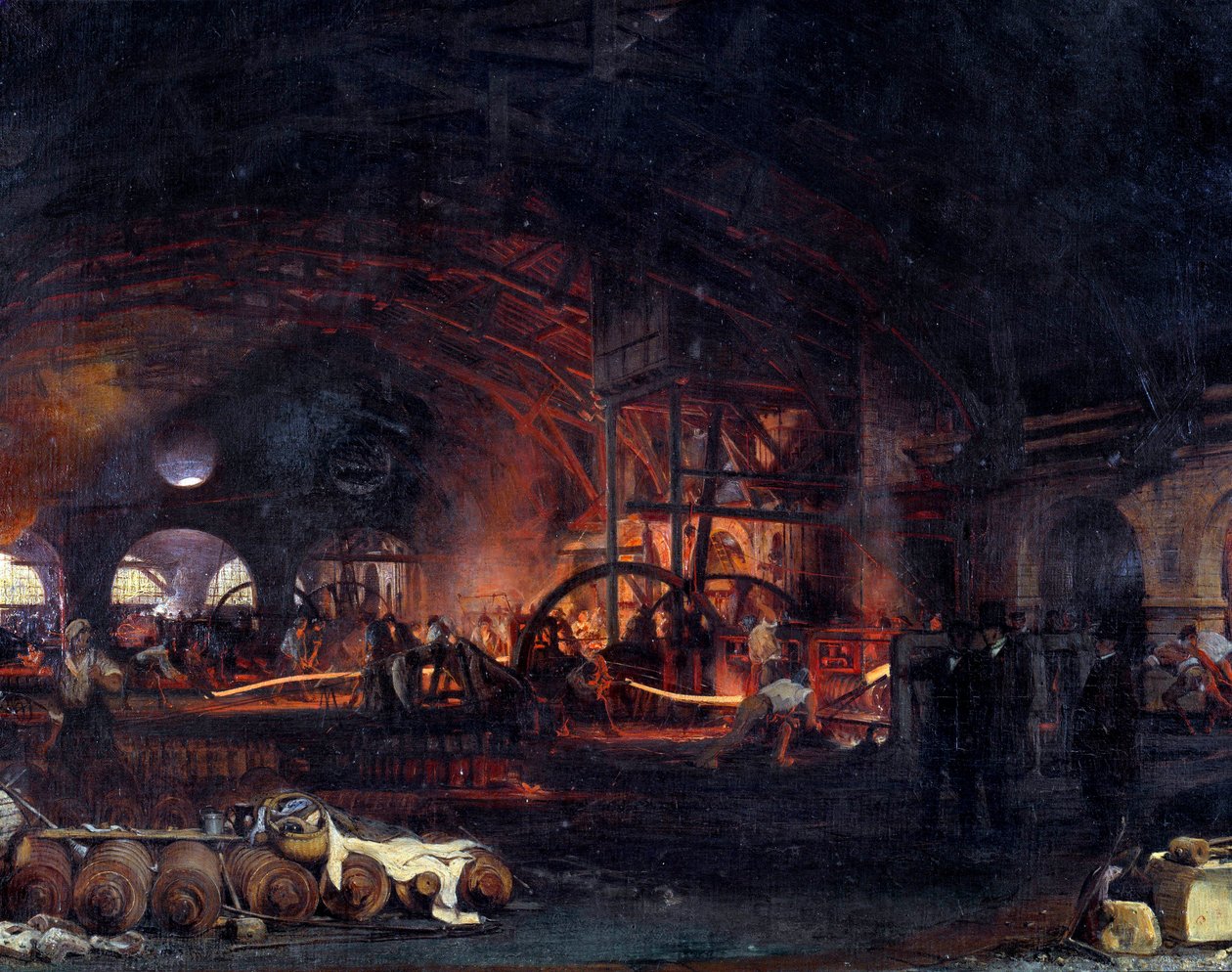 Ipari forradalom: „” Fourchambault nagy kovácsa”” Francois Bonhomme (1809-1881) festményének részlete 1839. Fourchambault alkotó: Ignace Francois Bonhomme