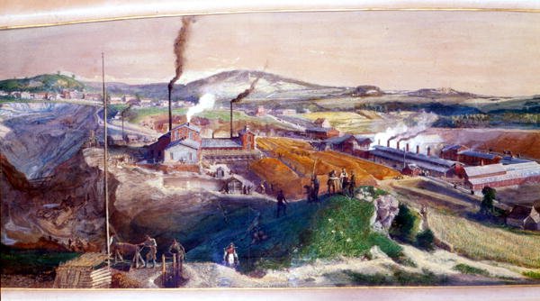 Ipari táj a Blanzy szénmezőn, Saone-et-Loire alkotó: Ignace Francois Bonhomme