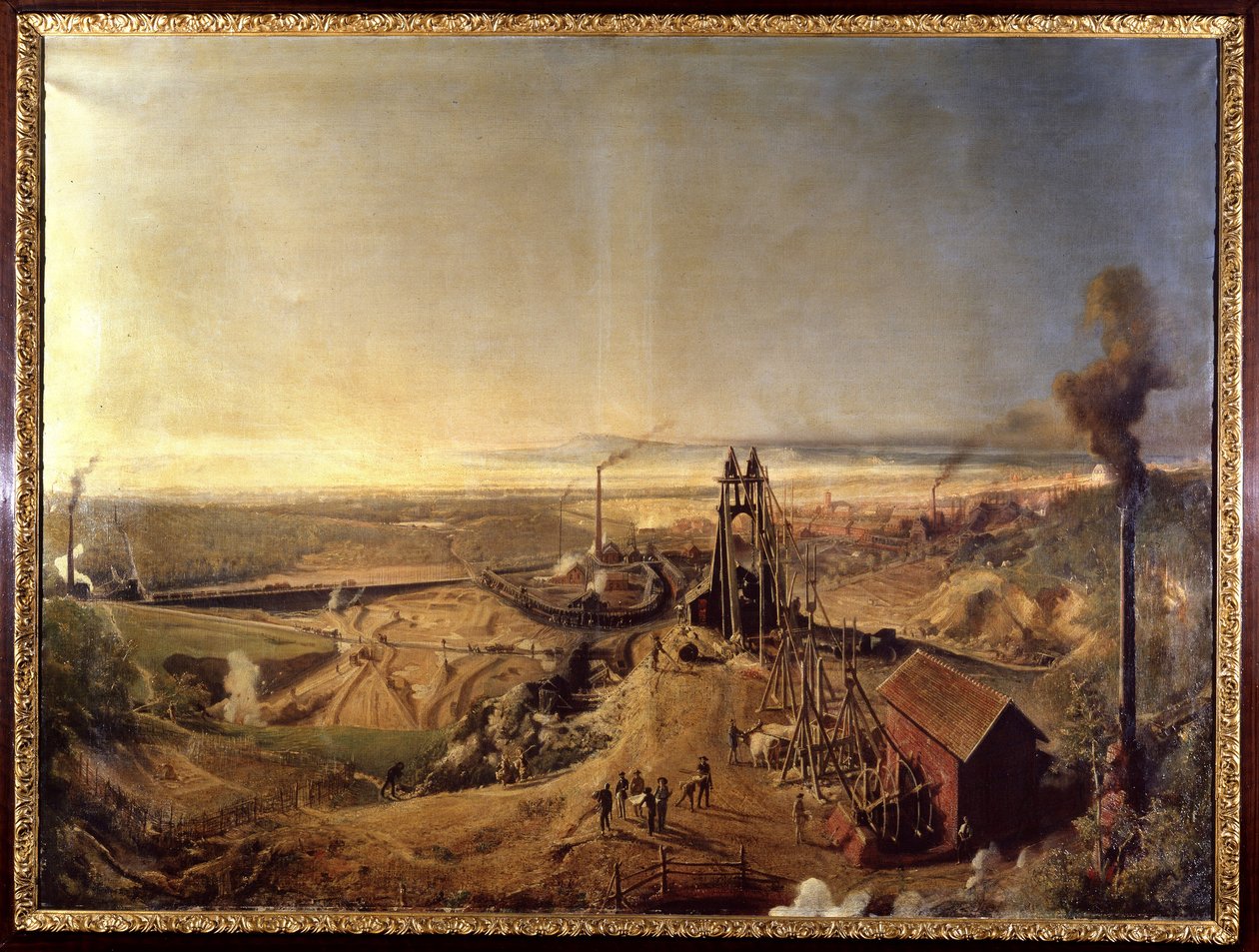 Montchanin agyagbánya és pince. Francis Bonhomme festménye alkotó: Ignace Francois Bonhomme