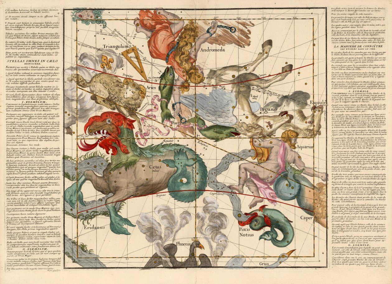 Tavaszi napéjegyenlőség 1674 (kézzel színezett metszet) alkotó: Ignace Gaston Pardies