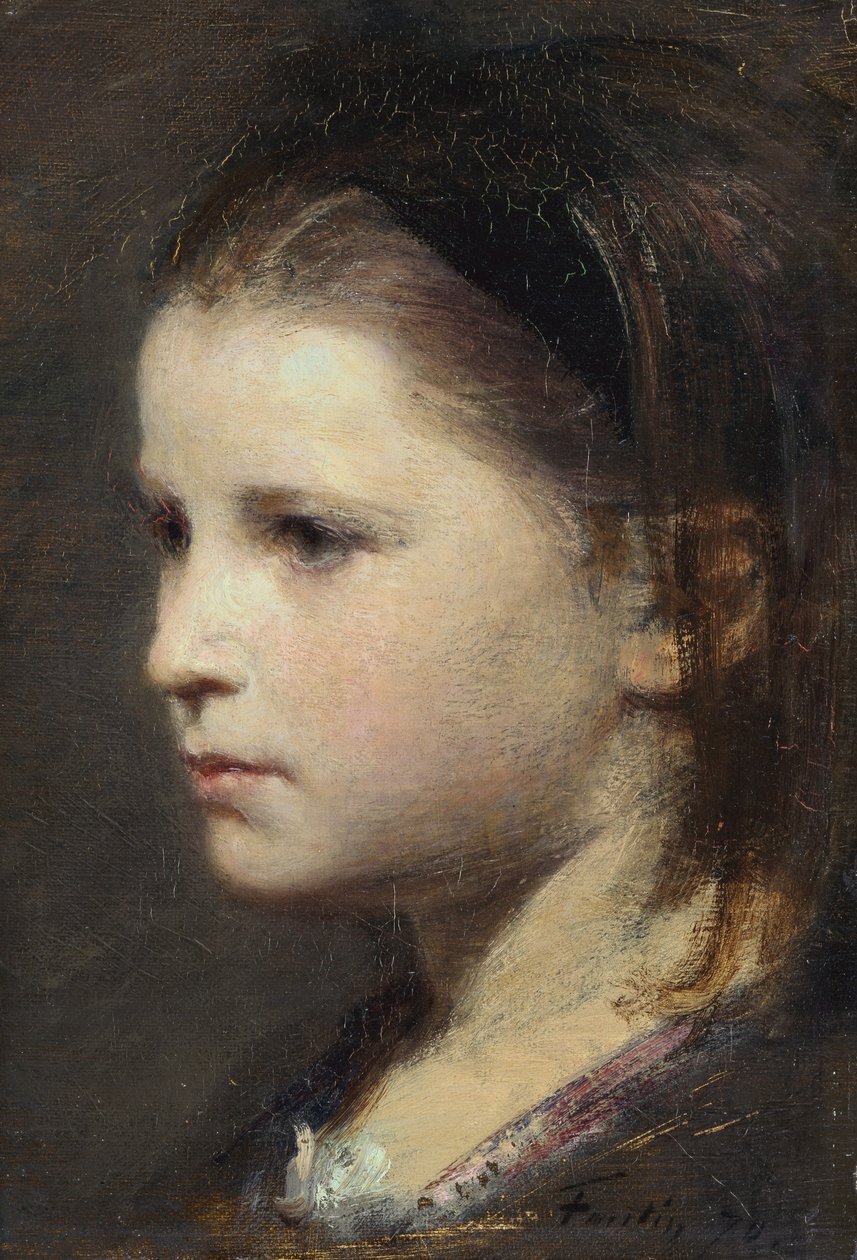 Egy fiatal lány feje alkotó: Ignace Henri Jean Fantin Latour