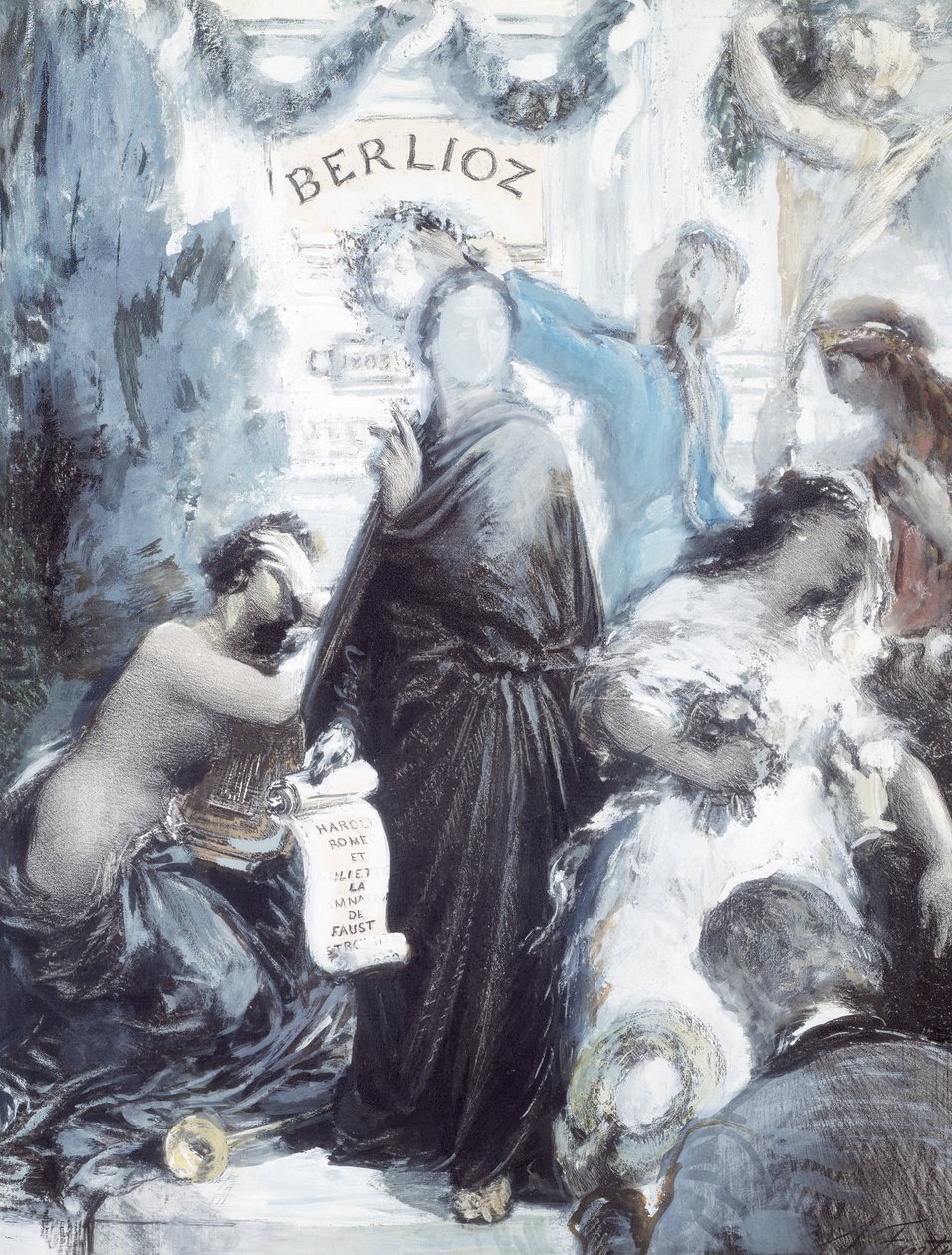 Akvarell litográfia Hector Berlioz születésének századik évfordulójára alkotó: Ignace Henri Jean Fantin Latour