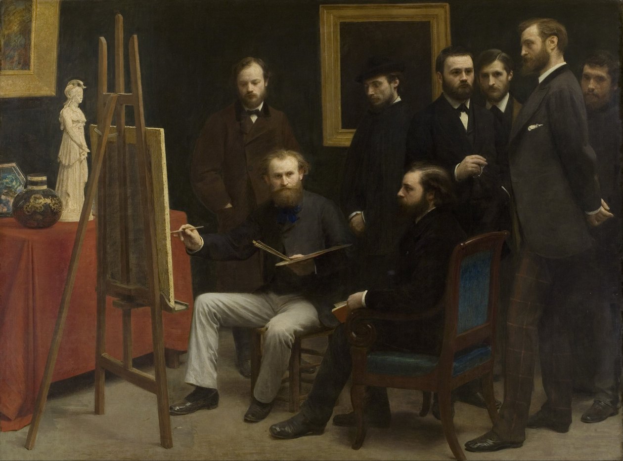 Stúdió Les Batignolles-ban, 1870 alkotó: Ignace Henri Jean Fantin Latour