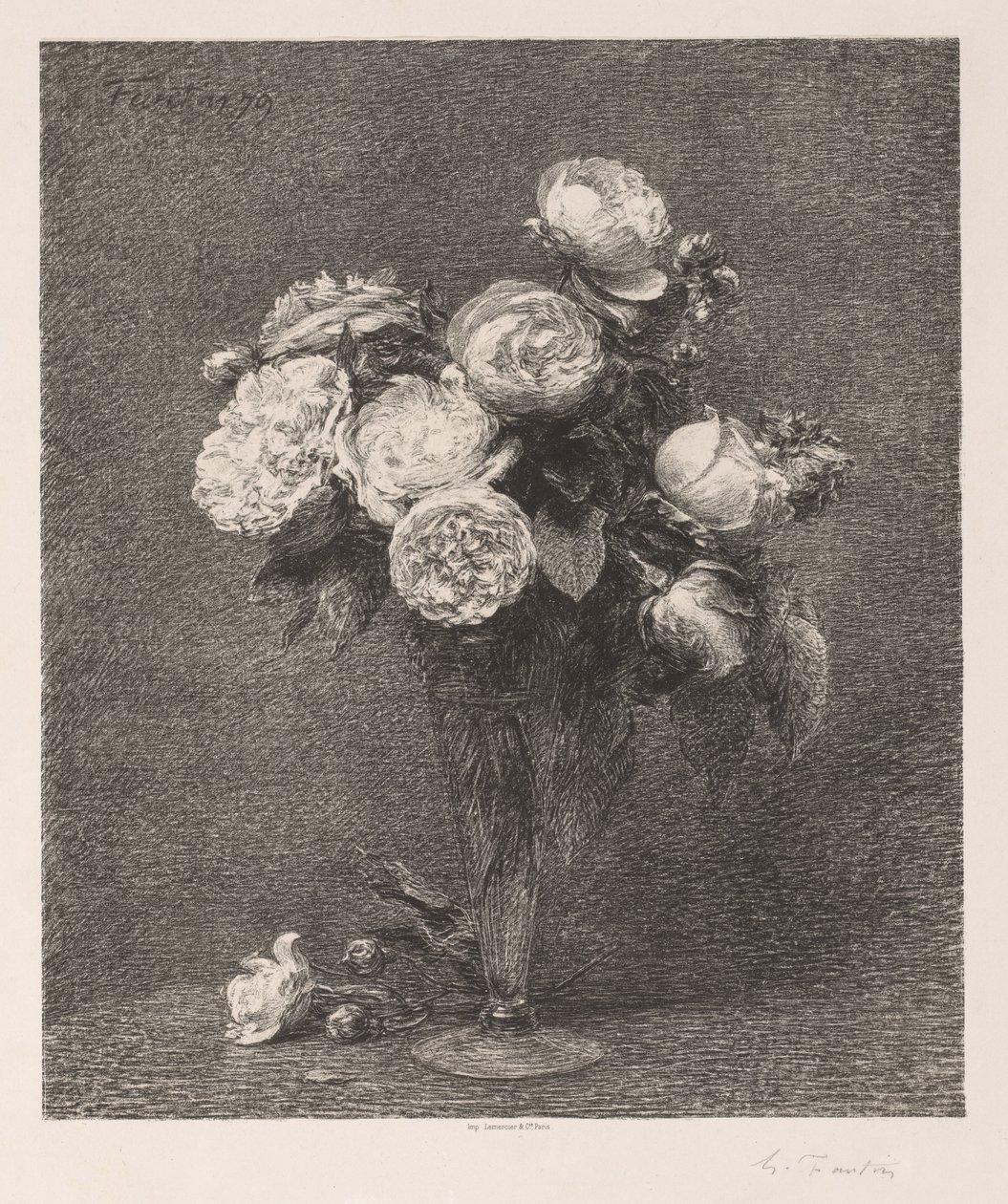 Csokor rózsa, 1879. alkotó: Ignace Henri Jean Fantin Latour