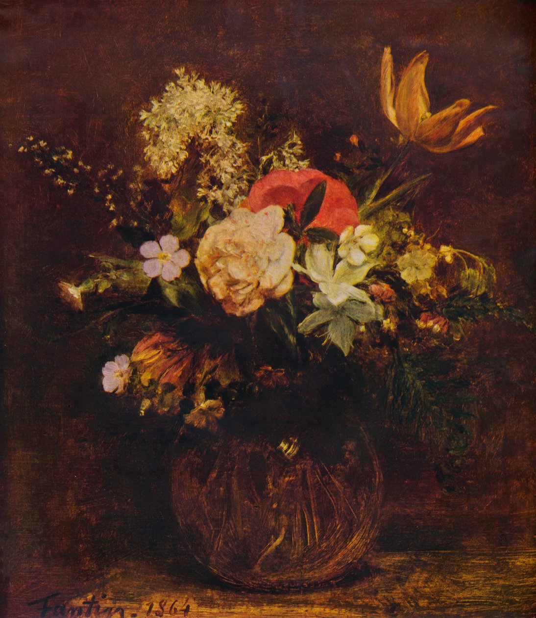 Virágtál, 1864, 1935. alkotó: Ignace Henri Jean Fantin Latour