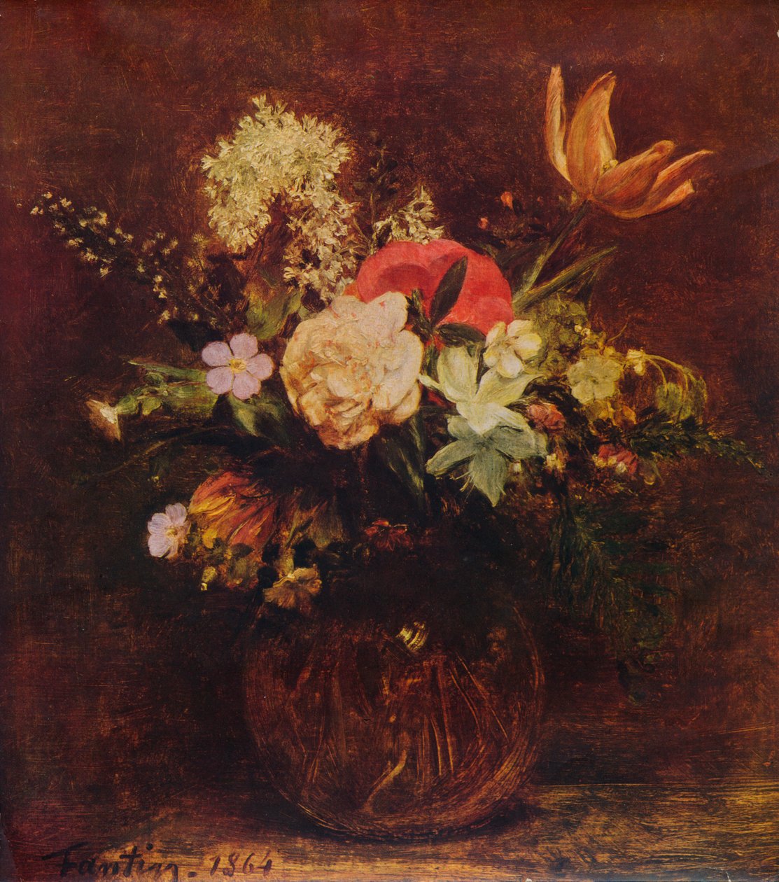 Virágtál, 1864, 1935. alkotó: Ignace Henri Jean Fantin Latour