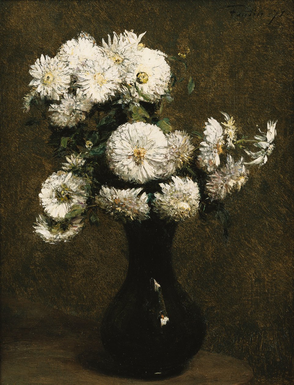 krizantém; Krizantém, 1871 alkotó: Ignace Henri Jean Fantin Latour