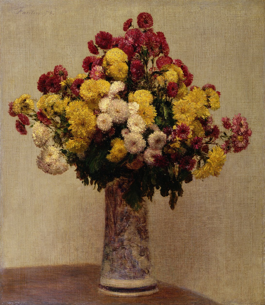 Krizantémok vázában, 1873 alkotó: Ignace Henri Jean Fantin Latour