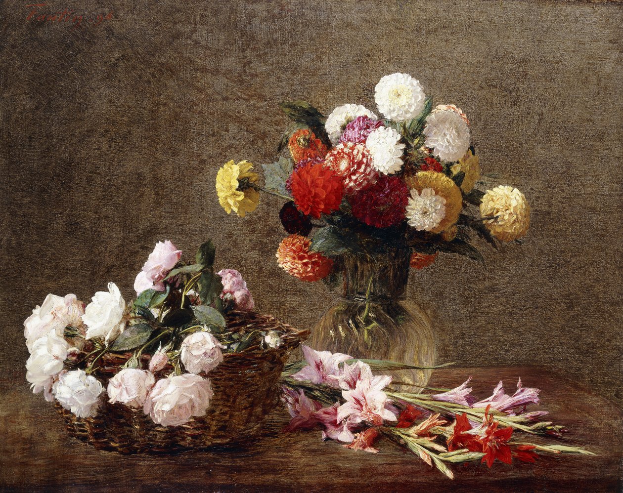 Dáliák, 1896 alkotó: Ignace Henri Jean Fantin Latour
