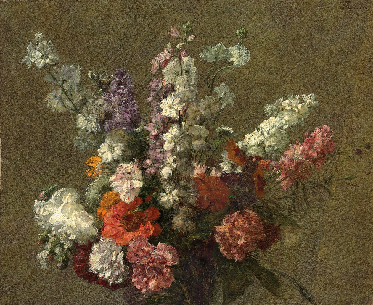 Delphiniumok; Larkspur, 1899 alkotó: Ignace Henri Jean Fantin Latour