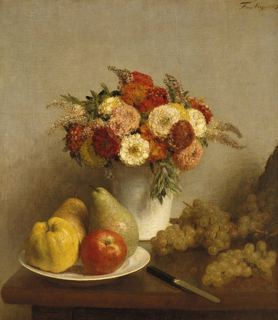 Virágok és gyümölcsök, 1865 alkotó: Ignace Henri Jean Fantin Latour