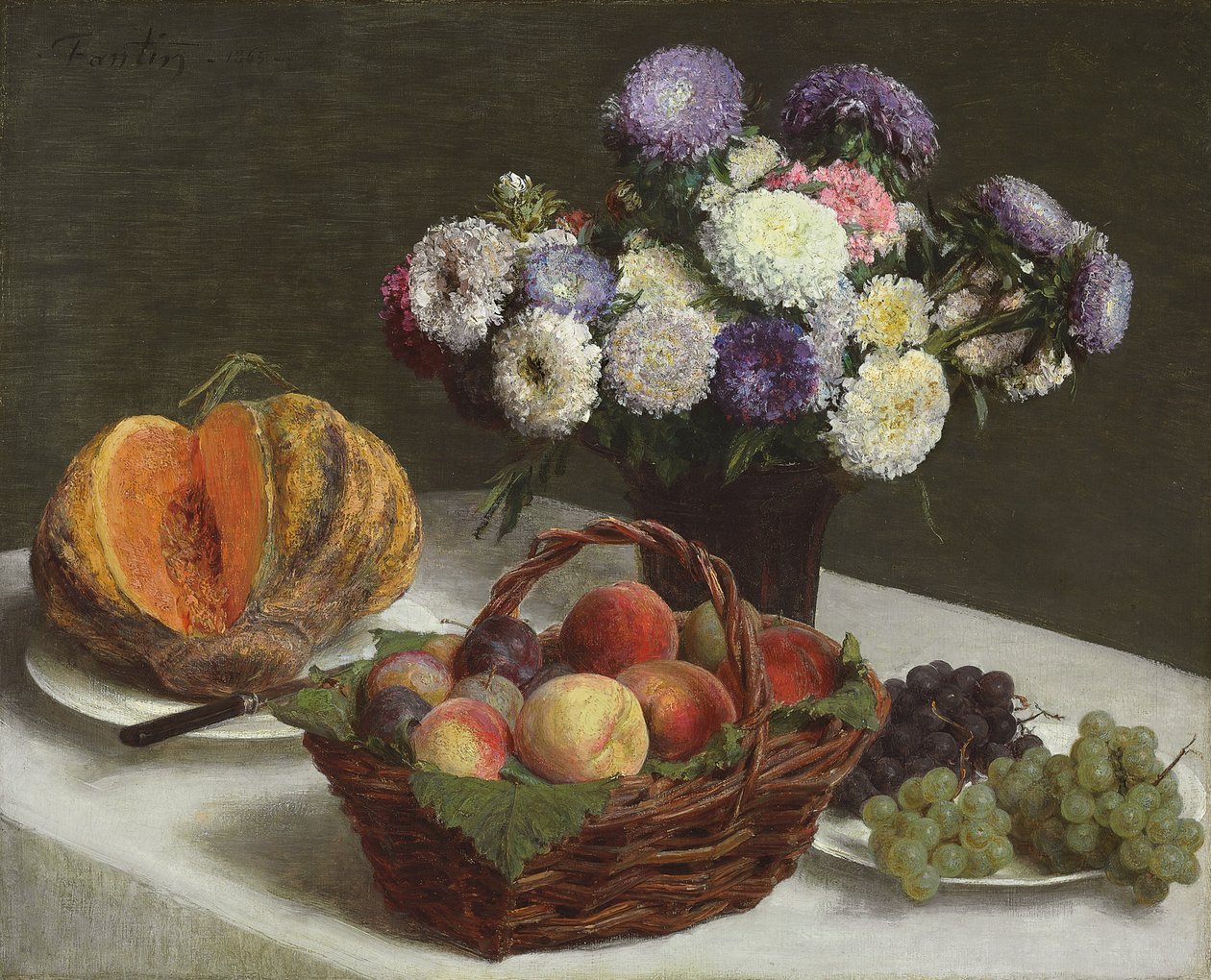 Virágok és gyümölcsök, 1865 alkotó: Ignace Henri Jean Fantin Latour