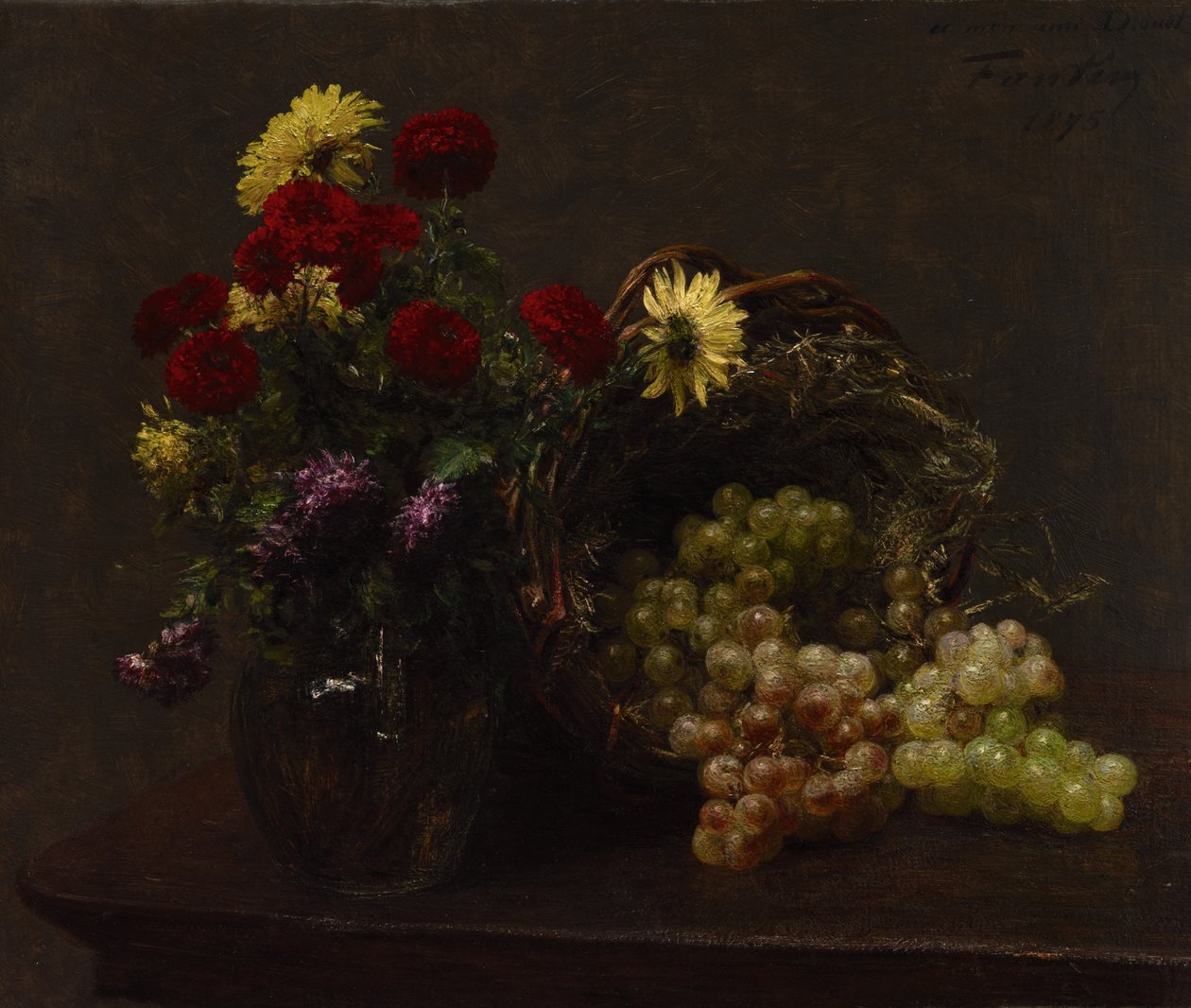 Virágok és Szőlő alkotó: Ignace Henri Jean Fantin Latour