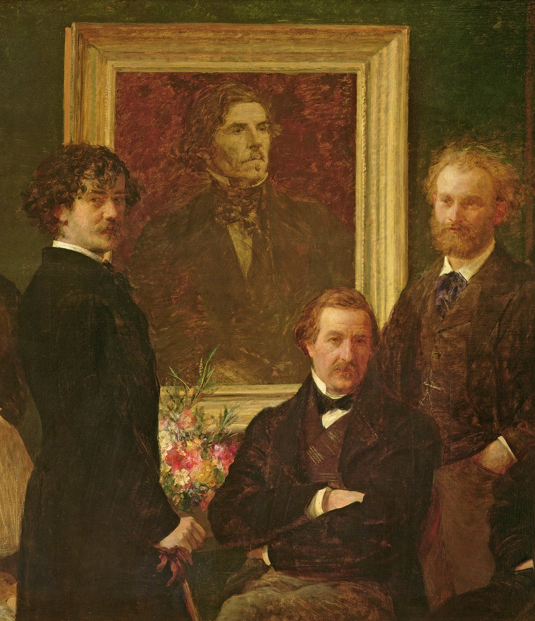 Tisztelet Delacroix előtt, 1864 olaj, vászon részlet a 74954-ből alkotó: Ignace Henri Jean Fantin Latour