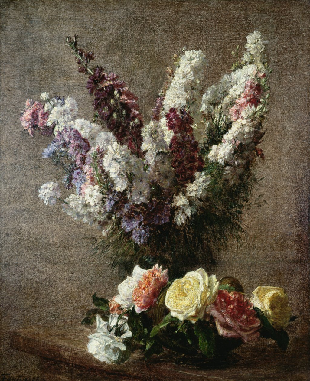 Roses és Larkspur, 1885 alkotó: Ignace Henri Jean Fantin Latour