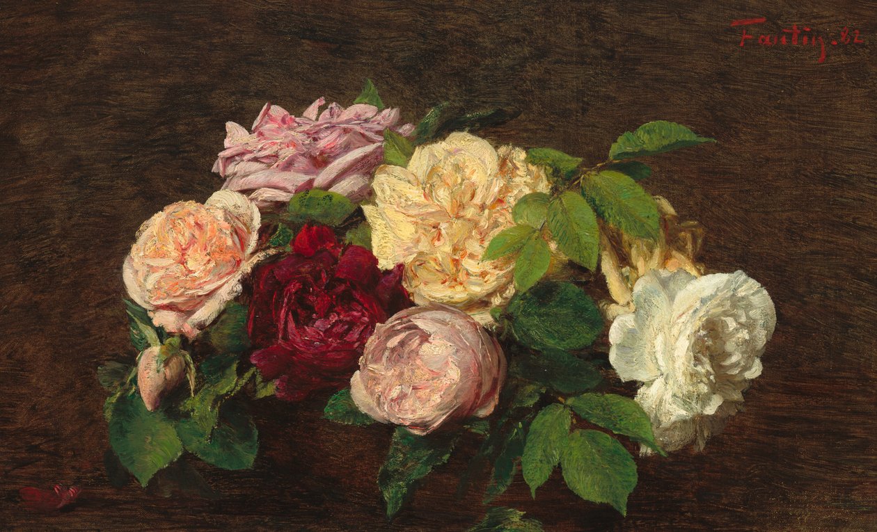Roses de Nice az asztalon alkotó: Ignace Henri Jean Fantin Latour