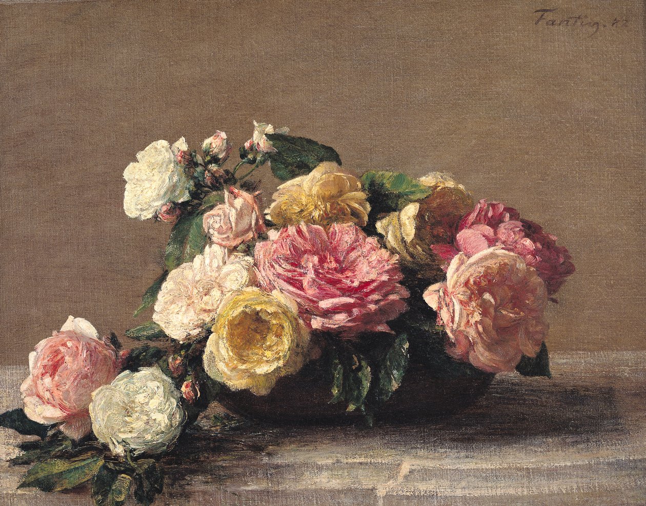 Rózsák egy edényben, 1882 alkotó: Ignace Henri Jean Fantin Latour