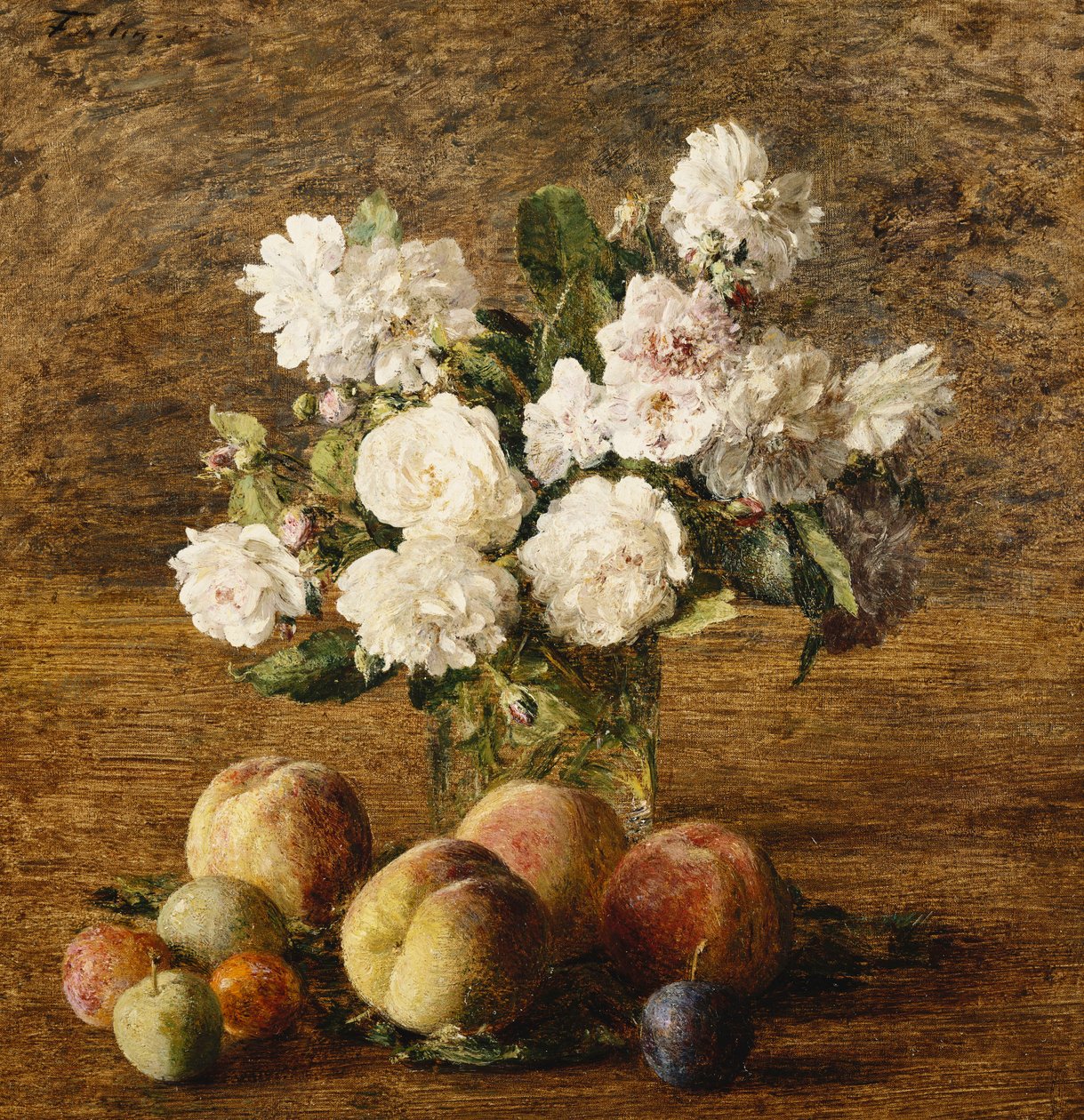 Csendélet: rózsák és gyümölcsök; Nature Morte: Roses és Fruits, 1878 alkotó: Ignace Henri Jean Fantin Latour