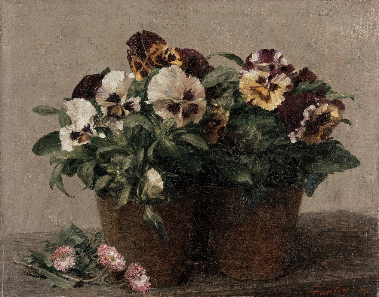 Árvácskák és százszorszépek csendélete, 1889 alkotó: Ignace Henri Jean Fantin Latour