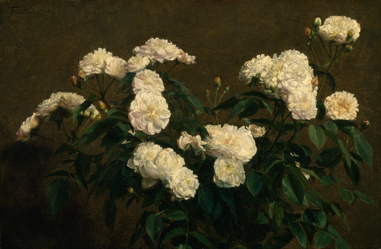 Fehér rózsák csendélete, 1870 alkotó: Ignace Henri Jean Fantin Latour