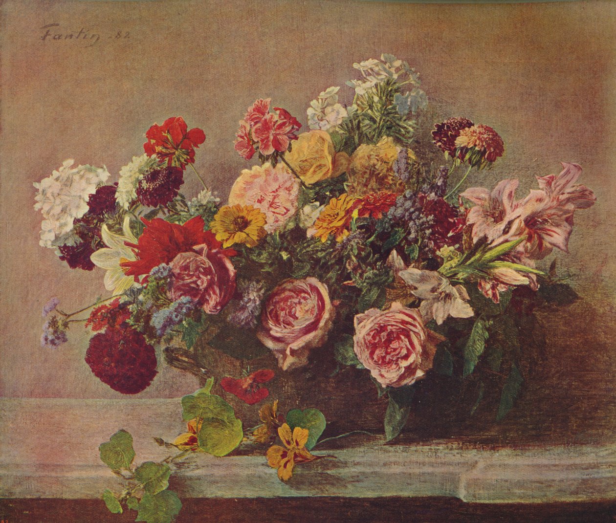 Nyári virágok, 1882, c1915 alkotó: Ignace Henri Jean Fantin Latour