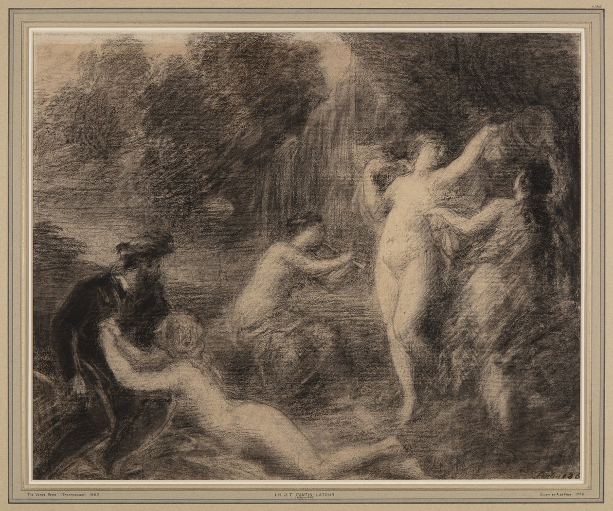 Tannhaüser au Venusberg (kréta papíron) alkotó: Ignace Henri Jean Fantin Latour