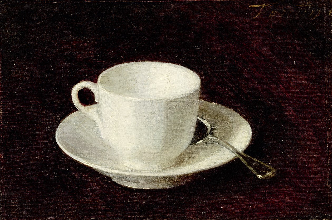 Fehér csésze és csészealj, 1864 alkotó: Ignace Henri Jean Fantin Latour