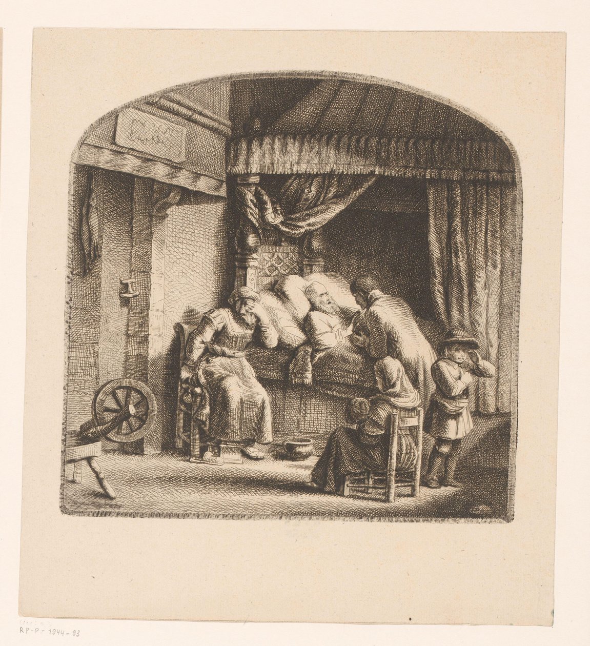 Öreg ember a halálos ágyon alkotó: Ignace Joseph de Claussin (attributed to)