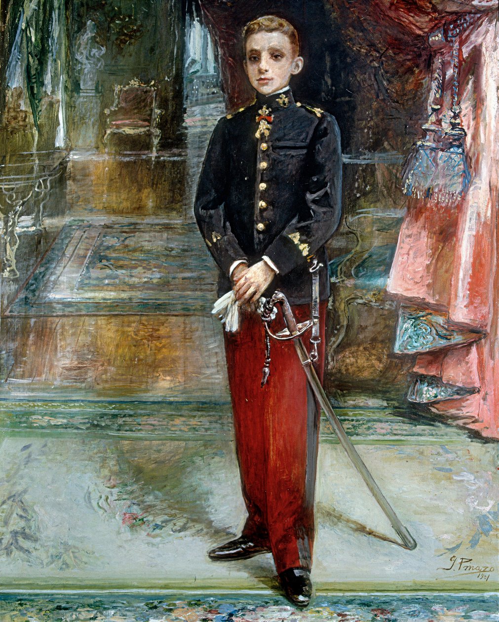 XIII. Alfonz spanyol király portréja alkotó: Ignacio Pinazo Camarlech