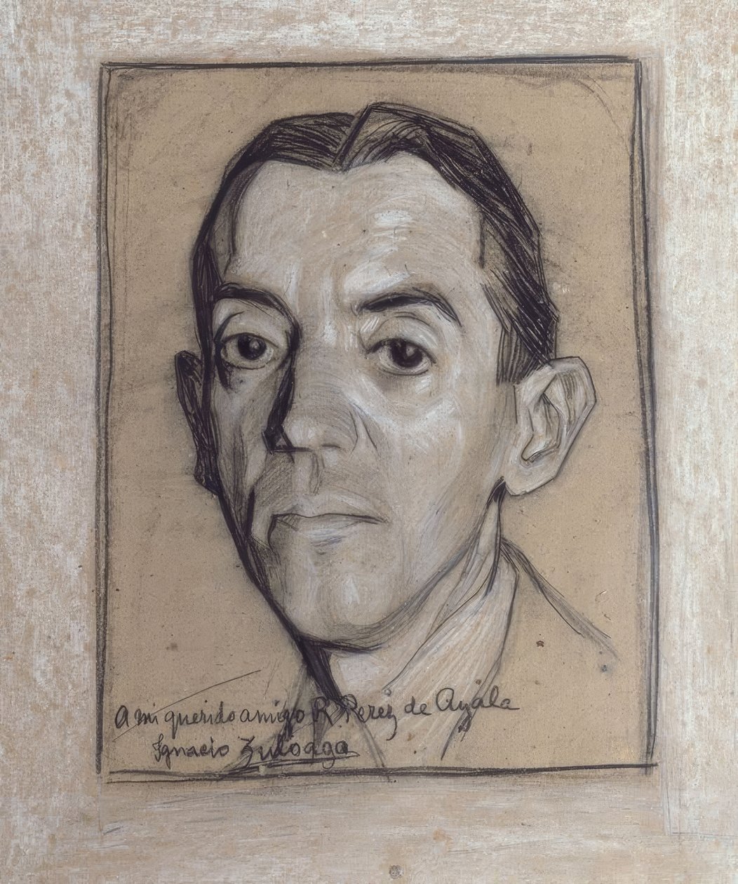 RAMON PEREZ DE AYALA (1888–1962) SPANYOL ÍRÓ ÉS ÚJSÁGÍRÓ PORTRÉJA – RAJZ – 1914 GENERÁCIÓJA alkotó: Ignacio Zuloaga