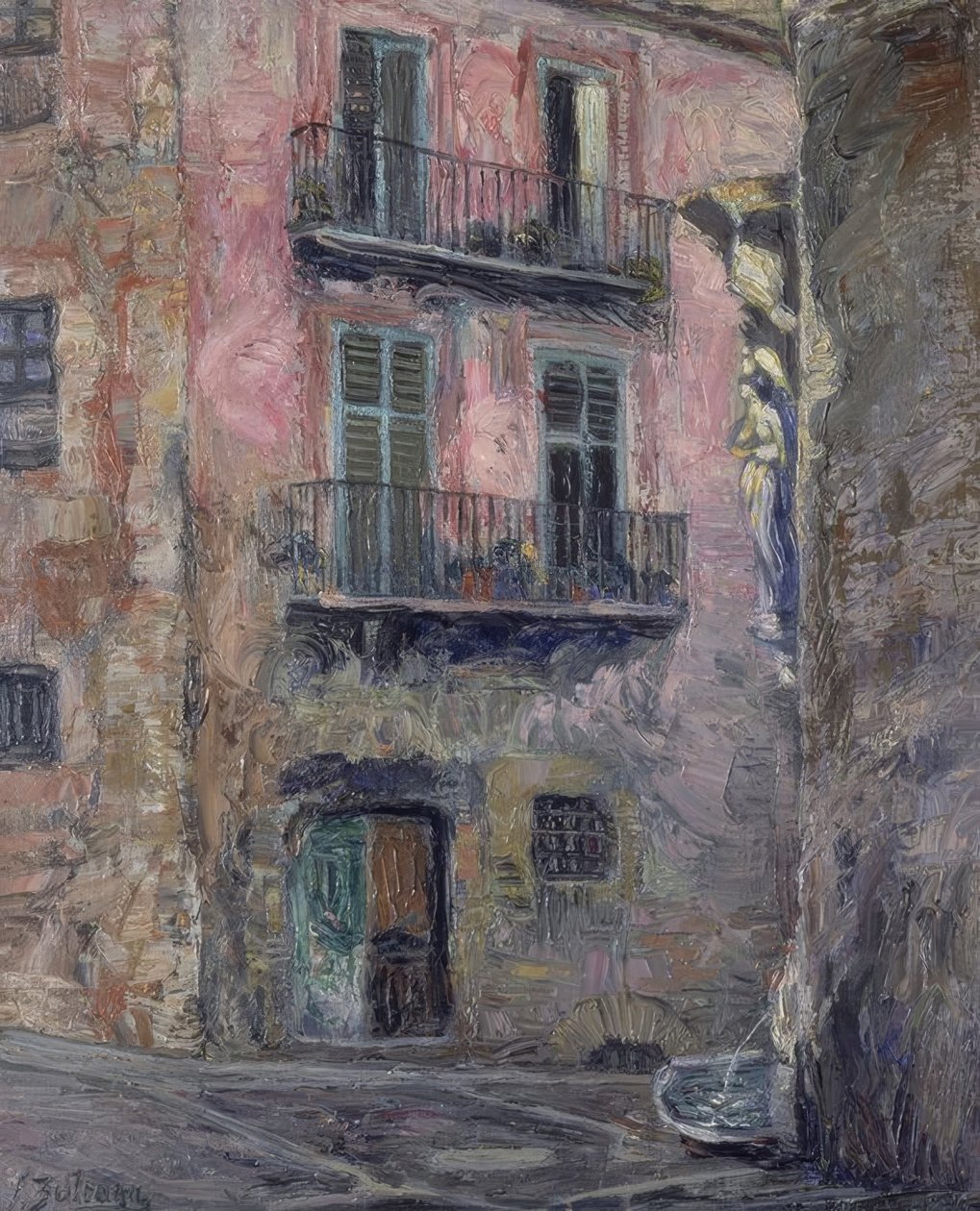 CALLE DEL ANGEL DE GERONA - 1931 - OLAJ / VÁSZON - 80 × 67 CM alkotó: Ignacio Zuloaga y Zabaleta